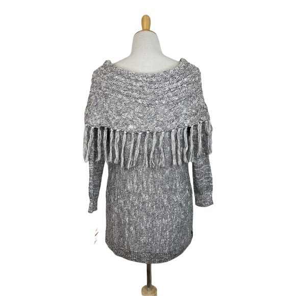 INC GLITZ Off Shoulder Fringe Sweater XL - Picture 2 of 5